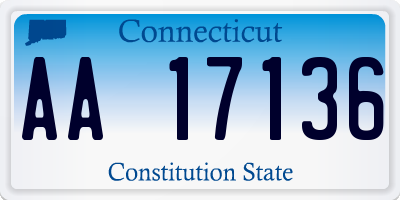 CT license plate AA17136