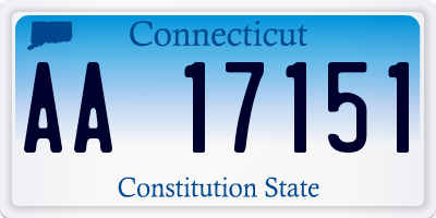 CT license plate AA17151