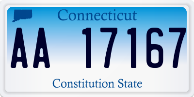 CT license plate AA17167