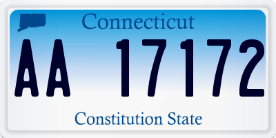 CT license plate AA17172