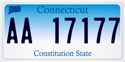 CT license plate AA17177