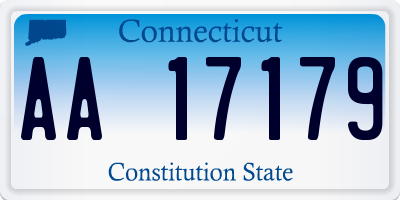 CT license plate AA17179