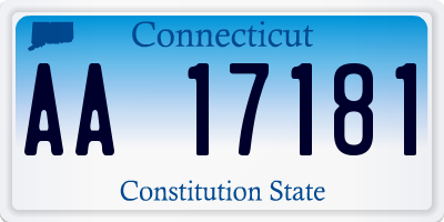 CT license plate AA17181