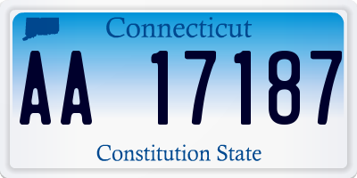 CT license plate AA17187