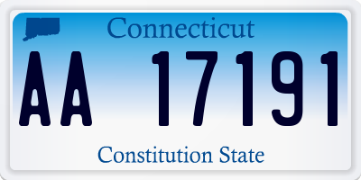 CT license plate AA17191