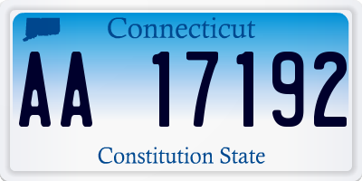 CT license plate AA17192