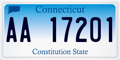 CT license plate AA17201