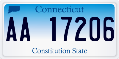 CT license plate AA17206