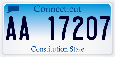 CT license plate AA17207