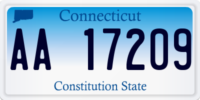 CT license plate AA17209