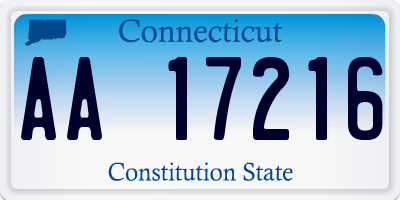 CT license plate AA17216