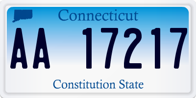 CT license plate AA17217