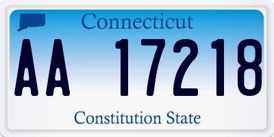 CT license plate AA17218