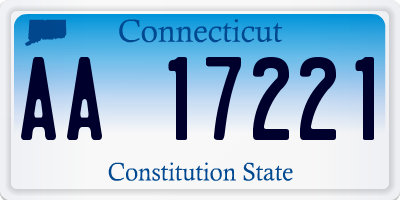 CT license plate AA17221