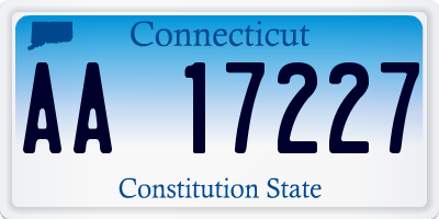 CT license plate AA17227