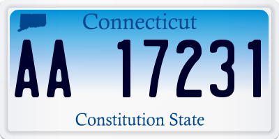 CT license plate AA17231