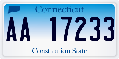 CT license plate AA17233