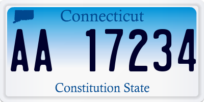 CT license plate AA17234