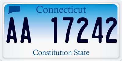 CT license plate AA17242