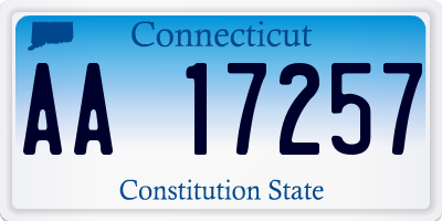 CT license plate AA17257