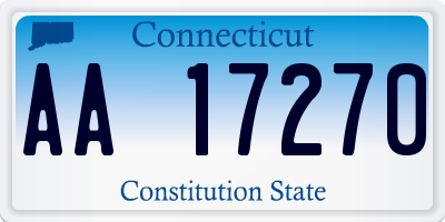 CT license plate AA17270