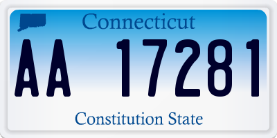 CT license plate AA17281