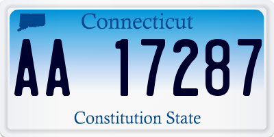 CT license plate AA17287