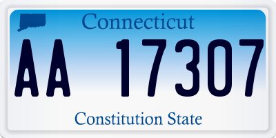 CT license plate AA17307