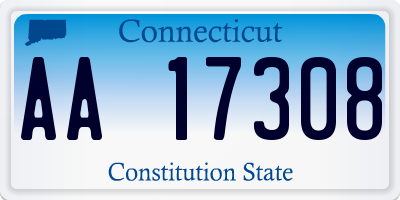 CT license plate AA17308