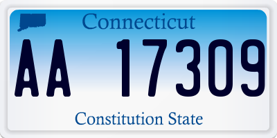 CT license plate AA17309