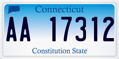 CT license plate AA17312