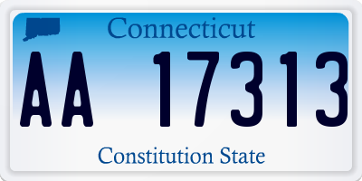 CT license plate AA17313