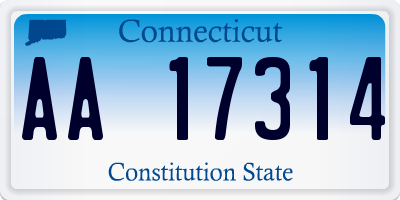 CT license plate AA17314