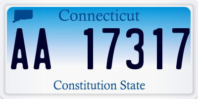 CT license plate AA17317