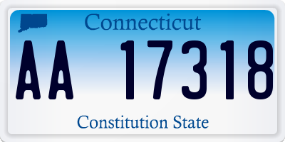 CT license plate AA17318