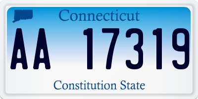 CT license plate AA17319