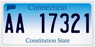 CT license plate AA17321