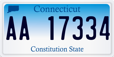 CT license plate AA17334