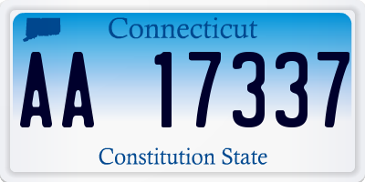 CT license plate AA17337