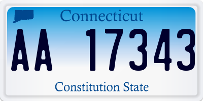 CT license plate AA17343