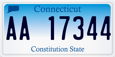 CT license plate AA17344