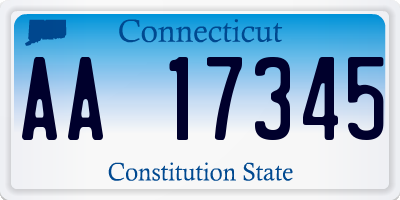 CT license plate AA17345