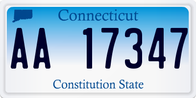 CT license plate AA17347