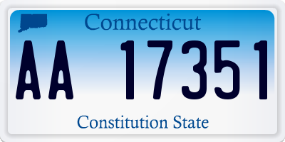 CT license plate AA17351