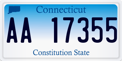 CT license plate AA17355