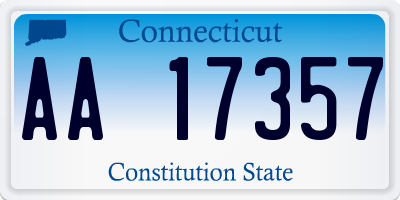 CT license plate AA17357