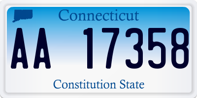 CT license plate AA17358