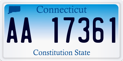 CT license plate AA17361