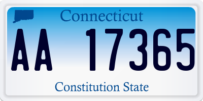 CT license plate AA17365