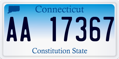 CT license plate AA17367